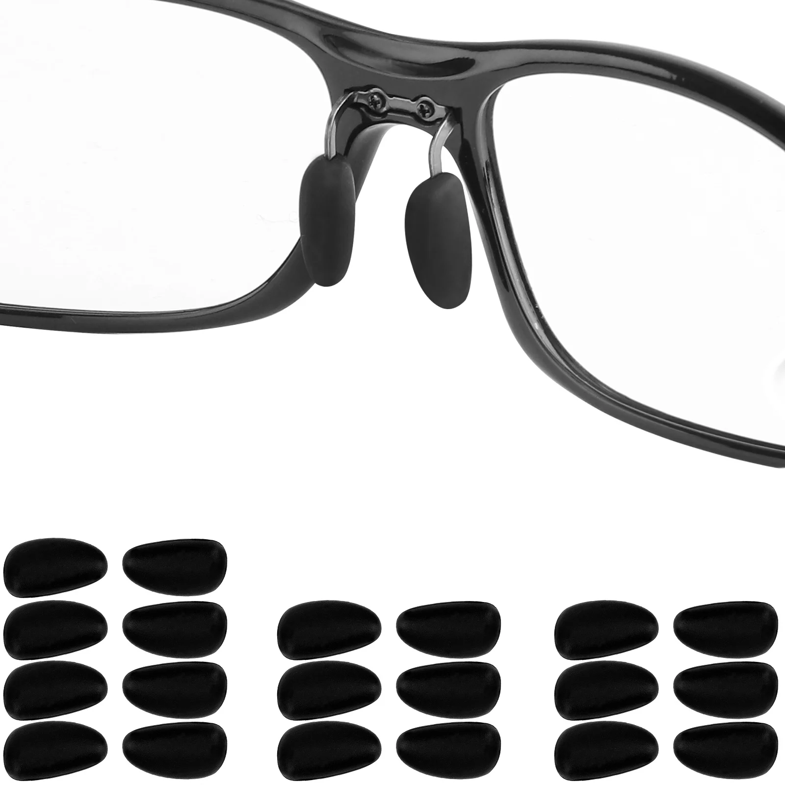 E.O.S Silicon Rubber Replacement Black Nose Pads for Maui Jim Guardrails MJ327 - 58mm Frame Multi-Options