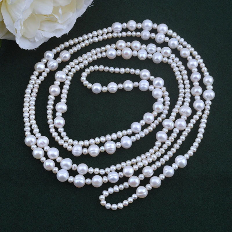 HOOZZ.P Real White Long Pearl Necklace Jewelry 63