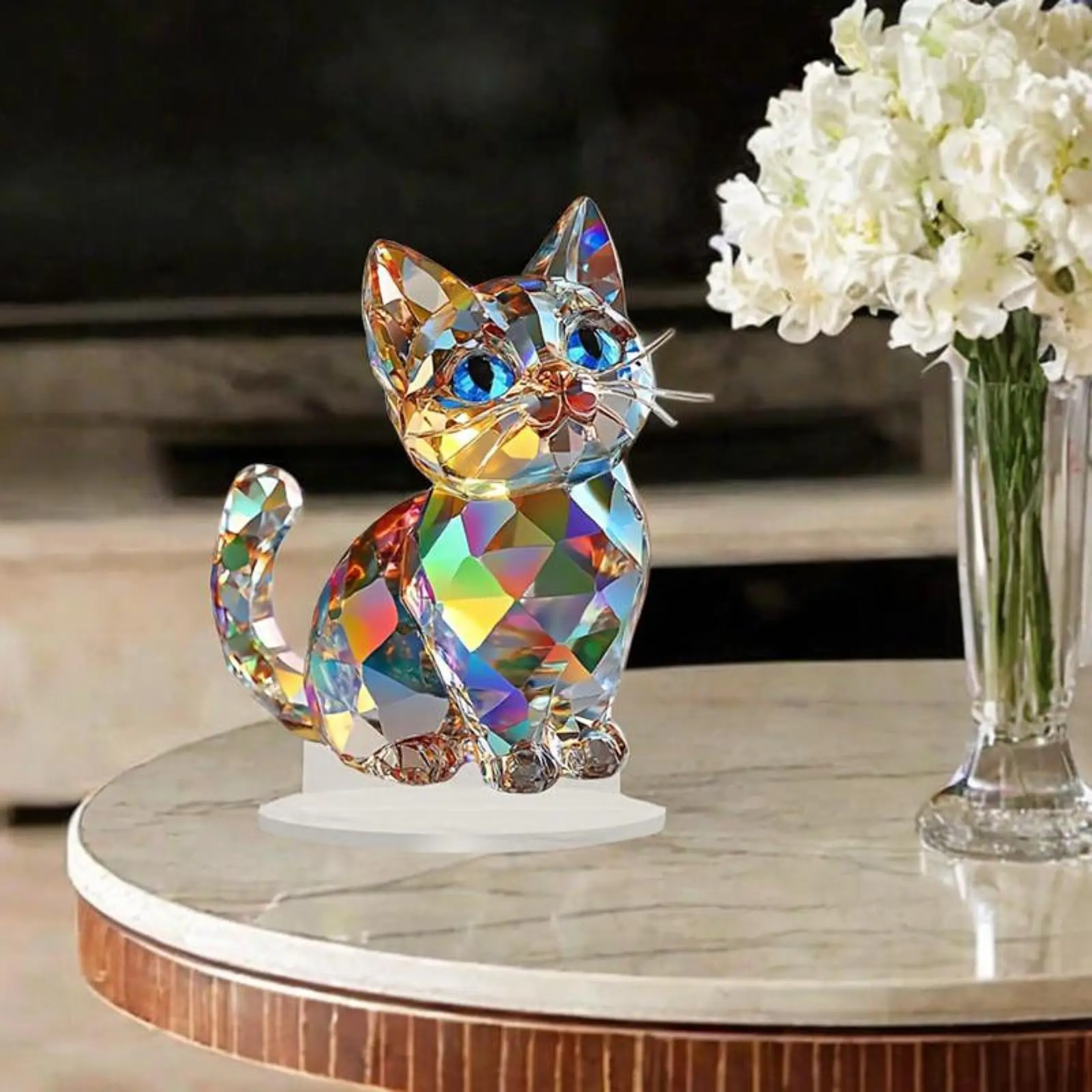 Miniatur-Katzenstatue, Tierskulptur, moderne Katzenfigur, Kunsthandwerk, dekorativ