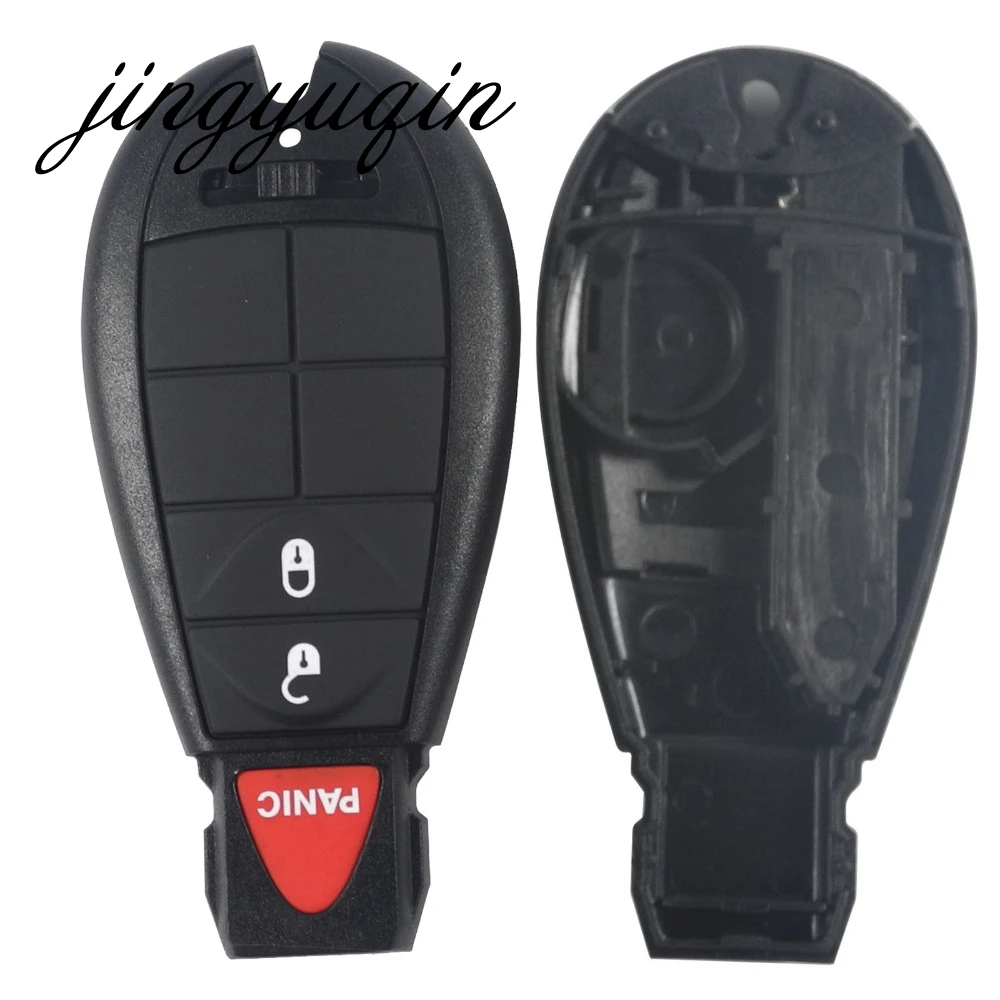 jingyuqin 3 Buttons Remote Case Key Shell For Jepp Chrysler 300 Town & Country Dodge Challenger Charger Durango Journey