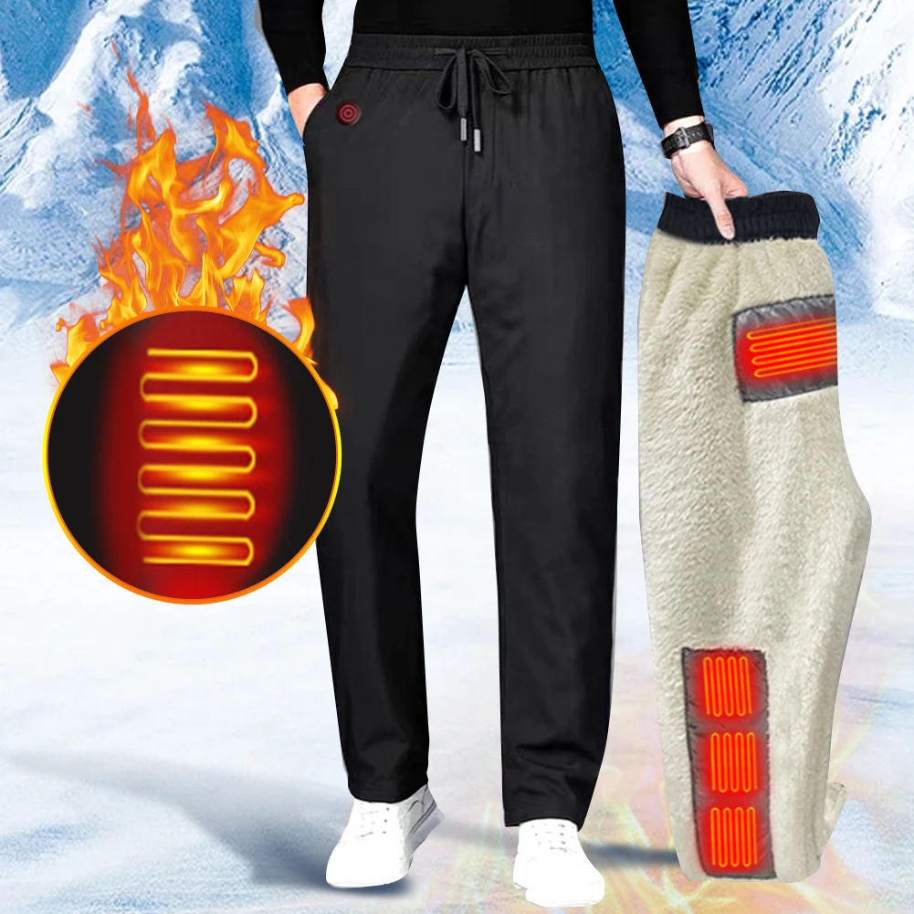 Pantalones térmicos de senderismo para invierno, ropa interior con calefacción USB, pantalones térmicos eléctricos para esquí, pantalones térmicos deportivos