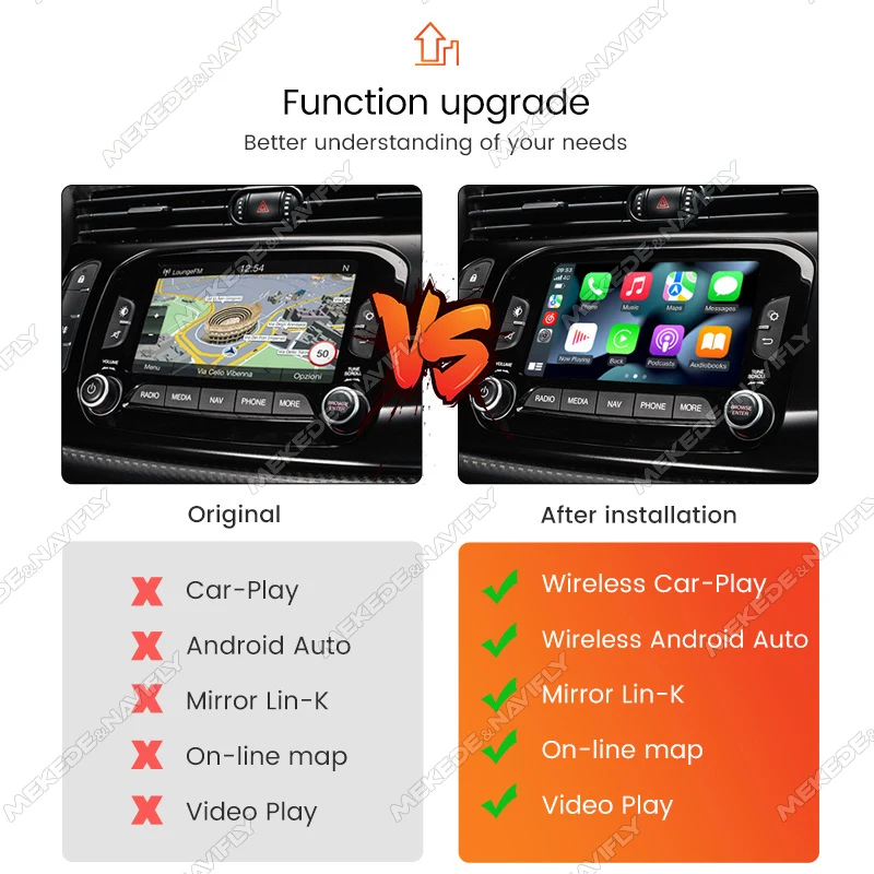 OEM Upgrade Wireless CarPlay Android Auto Module For Alfa Romeo Giulia Stelvio CarPlay Video Multimedia Navigation Mirror Link