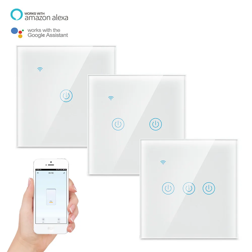 Interruttore della luce Tuya di sicurezza dorata ZigBee Smart Home Touch Interruttore da parete in vetro Interruttore da parete UE Alexa Google Home Assistant