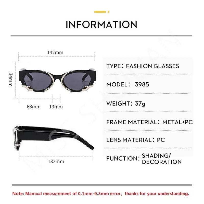 Vintage Black Sunglasses Woman Luxury Brand Small Rectangle Sun Glasses Female Solid Color Personalized Snake Frame Gafas De Sol