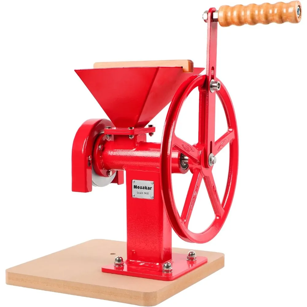 Manuelle Handkornmühle. Küchenweizenmehlmühle. Exklusiver Click & Lock-Einstellknopf. Schleifgrate aus Edelstahl