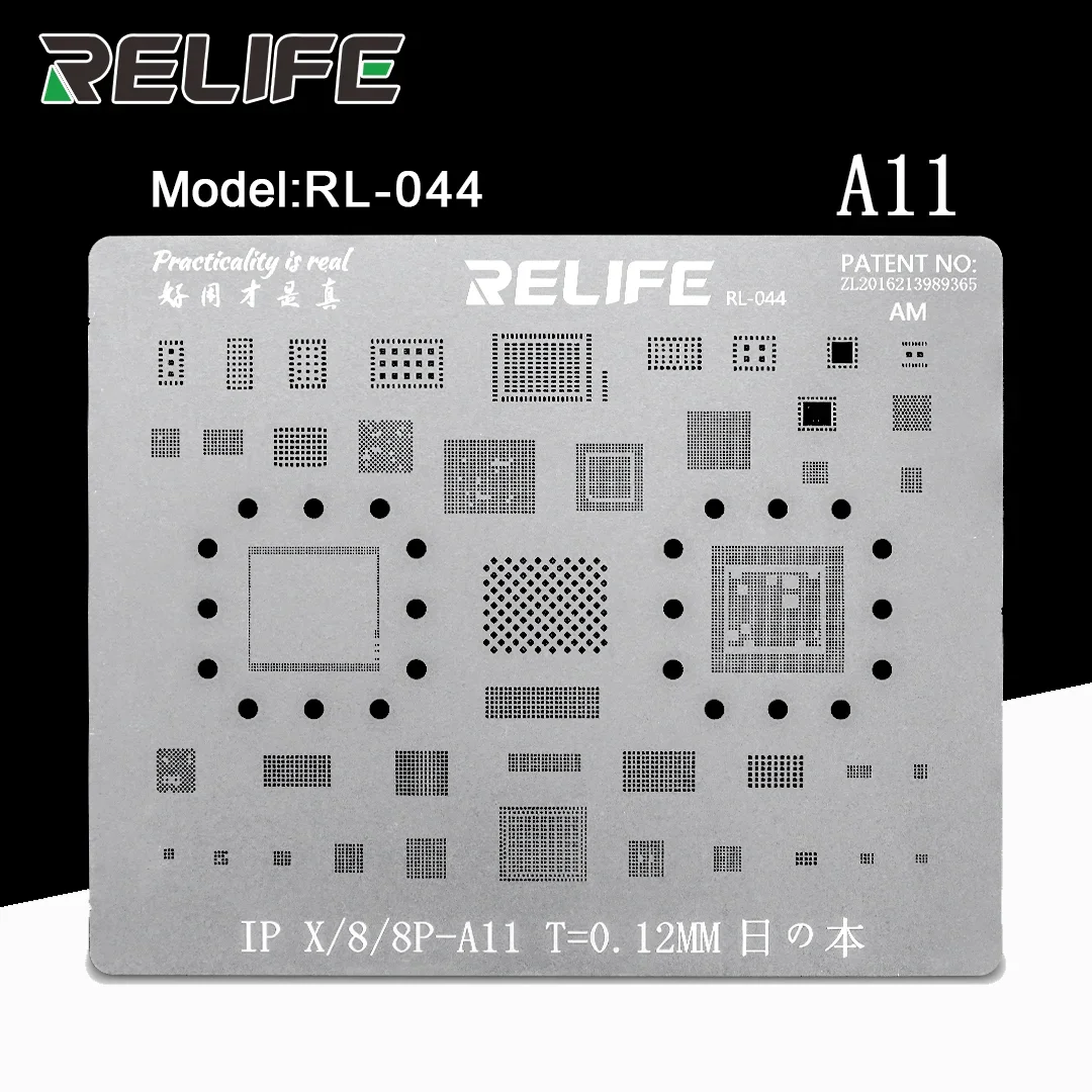 Оперативная память RELIFE CPU A8/A9/A10/A1/A12, микросхема BGA, трафарет для реболлинга, растительная оловянная стальная сетка для iPhone 6/6P/6S/6SP/7G/7P/8P/X/XS max