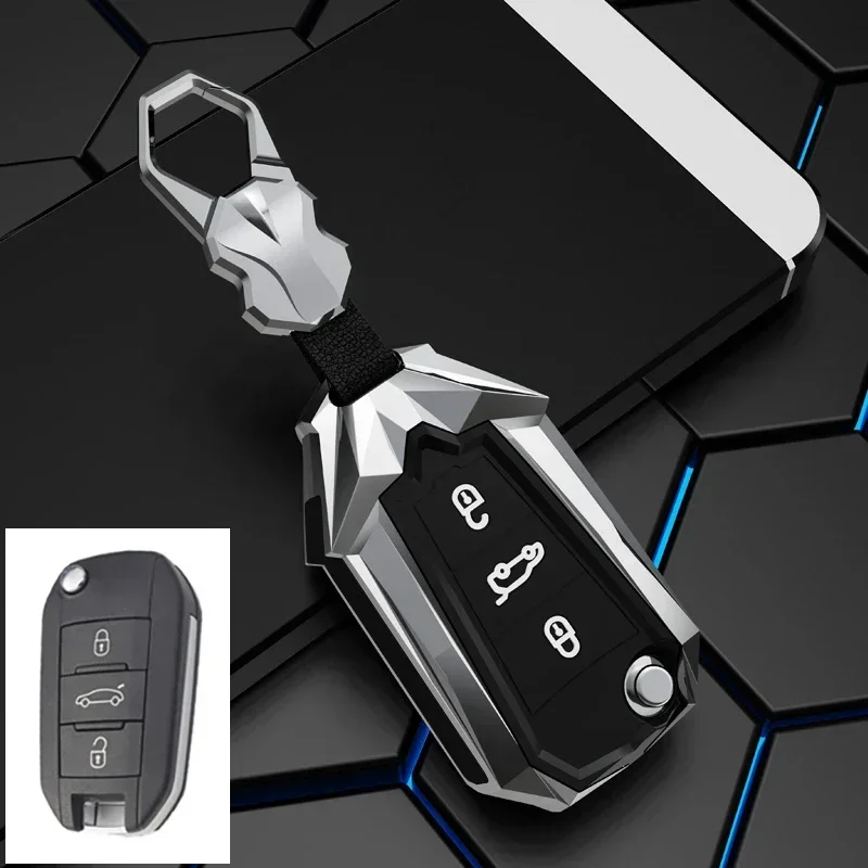Zinc Alloy Car Flip Key Case Cover Shell Fob For Peugeot 208 3008 308 508 408 2008 307 4008 For Citroen C4 C4L C3 C6 CACTUS C8 K