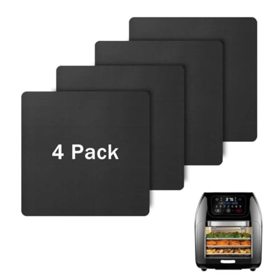 4PCS Oven Liners for CHEFMAN 10qt Air Fryer, Baking Mat Reusable Compatible with CHEFMAN Multifunctional Digital Air Fryer Acce