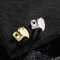 Hip hop diamond inlaid gold braces for fashionable and versatile zirconia single tooth braces