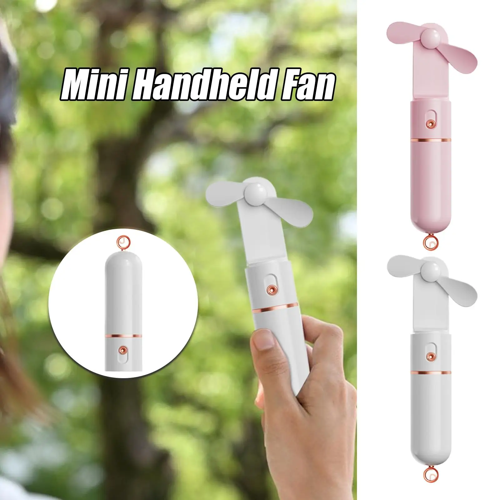 

Ручной вентилятор Персональный вентилятор Портативный Power Bank Электрическое охлаждающее устройство для женщин и мужчин Малый размер для отпуска Походы на открытом воздухе