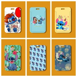 Potdemiel Stitch Angel Cartoon Student Card Clip Meal Card Bus Card Holder Access Control IC Card Campus Card Pack