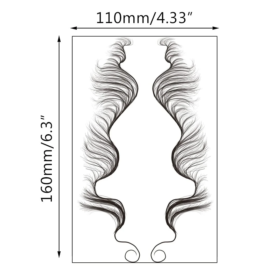 Pegatinas de tatuaje de borde de pelo para bebé, calcomanías de tatuaje temporal de ribete de línea de pelo liso, impermeable, negro, flequillo, pegatina de tatuaje