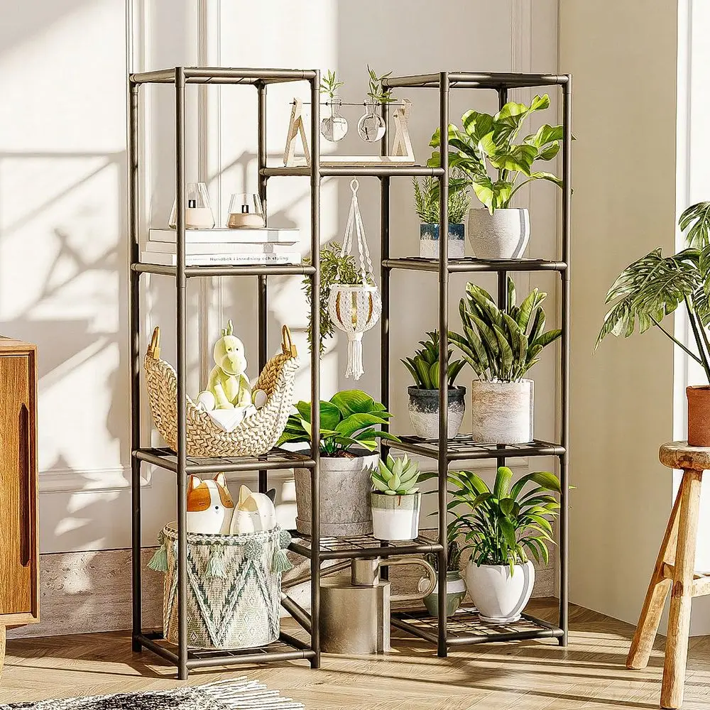 

Shelf Indoor Outdoor 47.5 Metal Plant Stand For Multiple Plants Pots Waterproof Flower Holder Hanging Plant Cabinet Large Plant