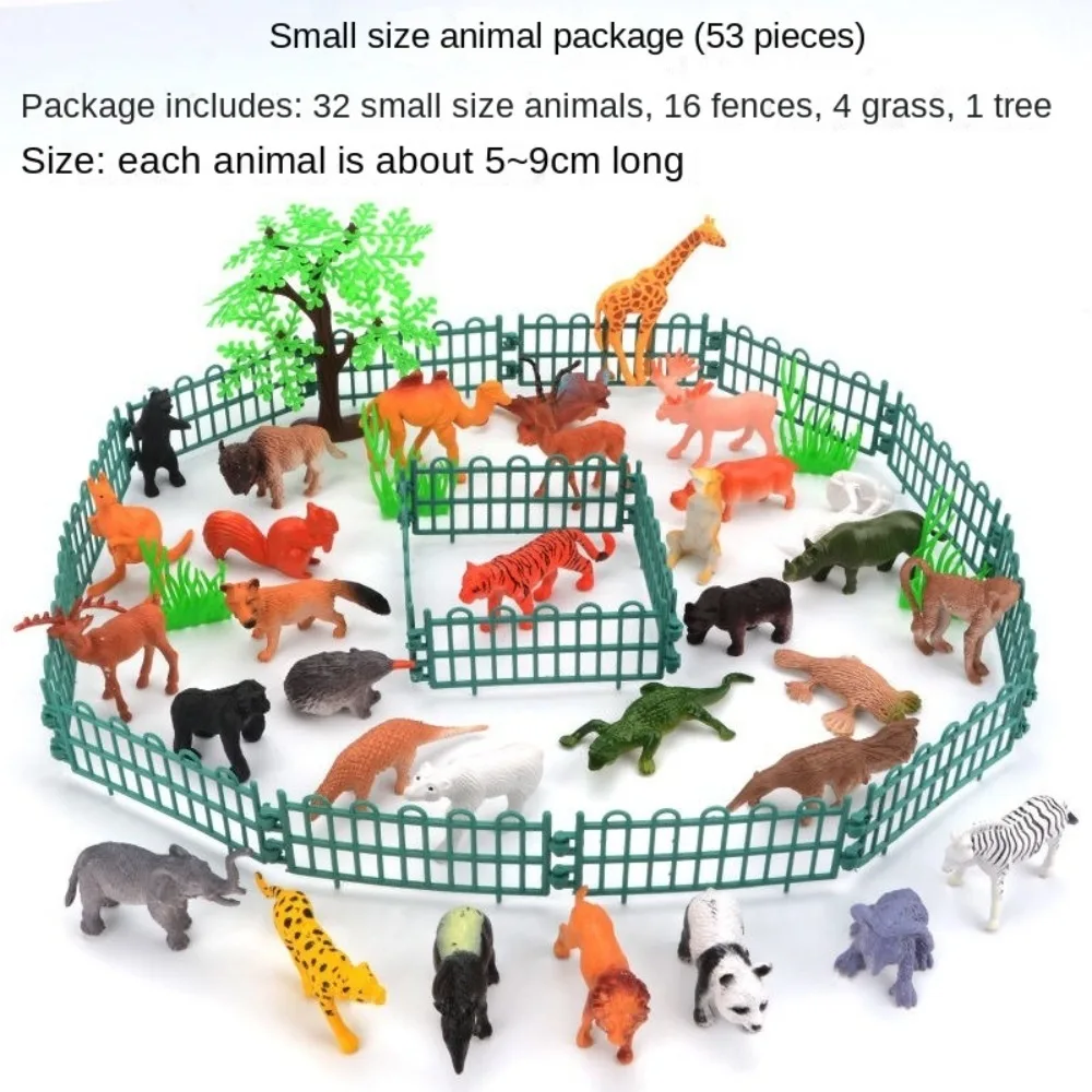 Mini de 53/58 piezas ​ Figuras de animales realistas ​   Regalos de PVC simulación de figuras de acción de dinosaurios juguete educativo preescolar para fiesta de niños