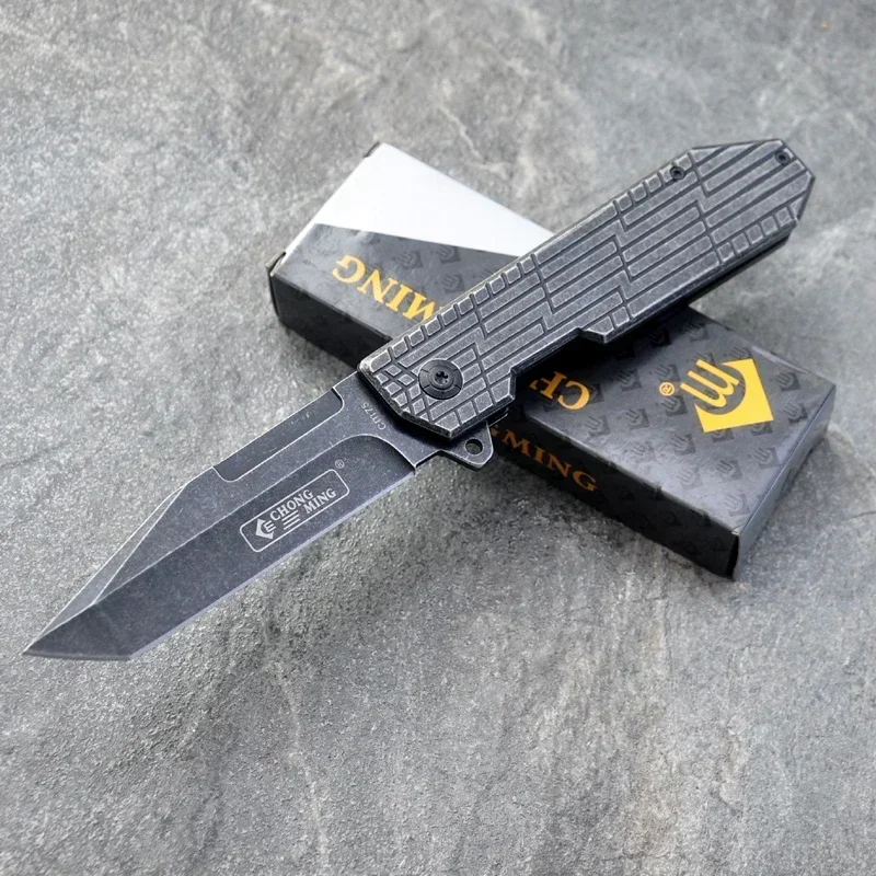 

Brand Damascus Folding Knife 7Cr18Mov Blade Steel Stonewash Handle Camping Hunting Outdoor Knives Pocket Tactical Military Knife