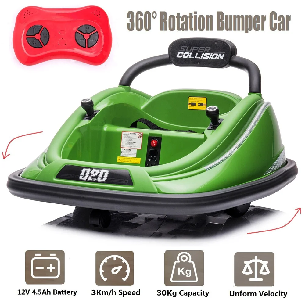 12v Kids Bumper Car Best Toy 360° Rotation Light &Music w/Parent Remote Control Hot Sale Hight Quality Christmas gift