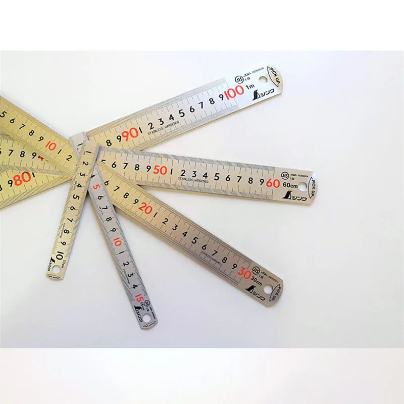 Japanese SHINWA Penguin High Precision JIS Industrial Grade Etching Stainless Steel Ruler Warping Head 13137 60CM 1PCS