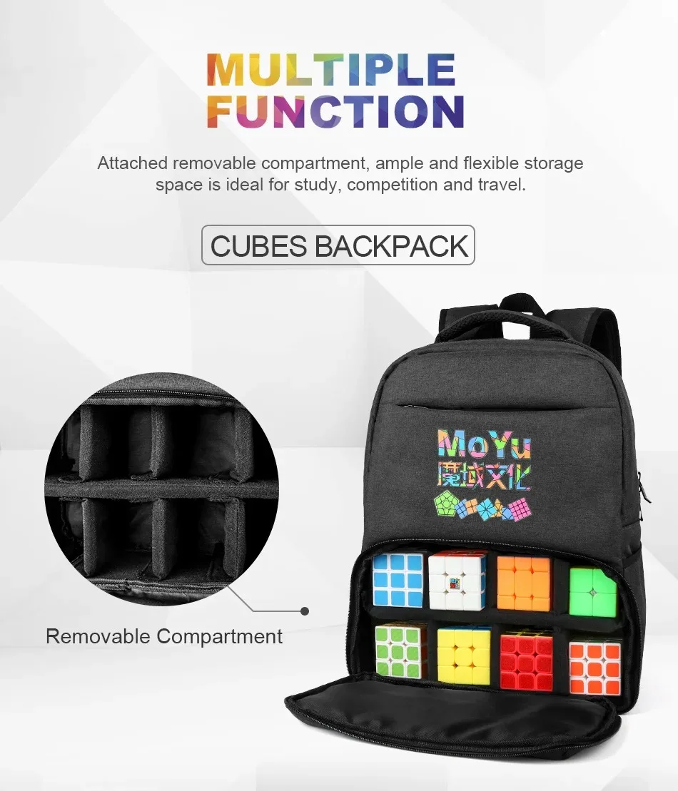 MoYu Rucksack Tasche Schwarz Professionelle Rucksack Tasche Für Magic Puzzle Cube 2x2 3x3x3 4x4 5x5 6x6 7x7 8x8 9x9 Schulter Tasche Handtasche – Detail 2