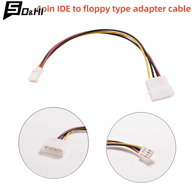 1Pcs 4 Pin Molex IDE Male to 4P ATA Female Power Cable to Floppy Drive Adapter Computer PC Floppy Drive Connector Cord PSU