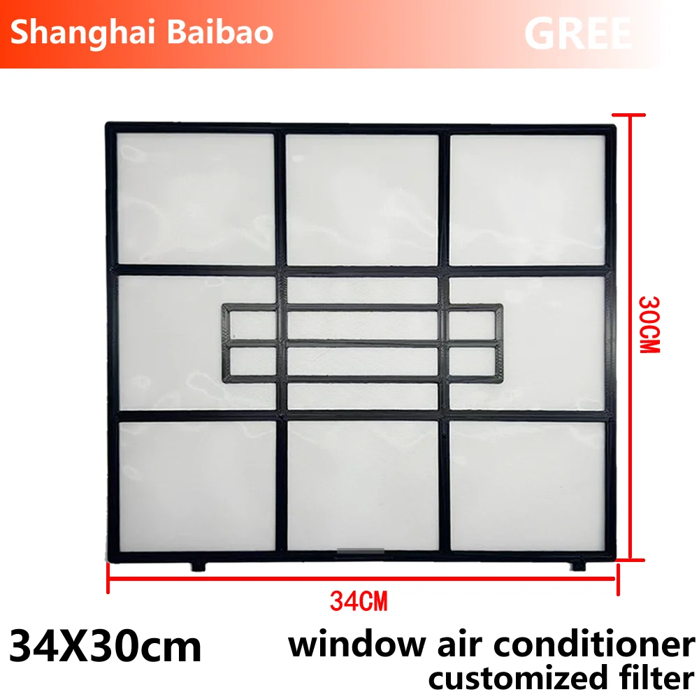 Filtro Personalizzato Per Condizionatore D'aria Gree/Hitachi, Nuovo Filtro Antipolvere Per Condizionatore D'aria A Finestra, Dimensioni: 34X30Cm