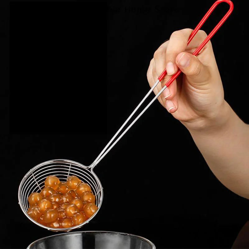 

【SE】Stainless Steel Colander Sieve,Wire Skimmer Spoon with Handle for Hot Pot Eating
