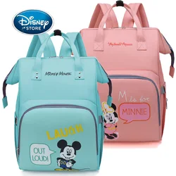 Disney Mummy Baby Diaper Backpack Bottle Insulation Bag Minnie Mickey Mouse Big Capacity Feeding Kid Care Handbag With Cart Hook