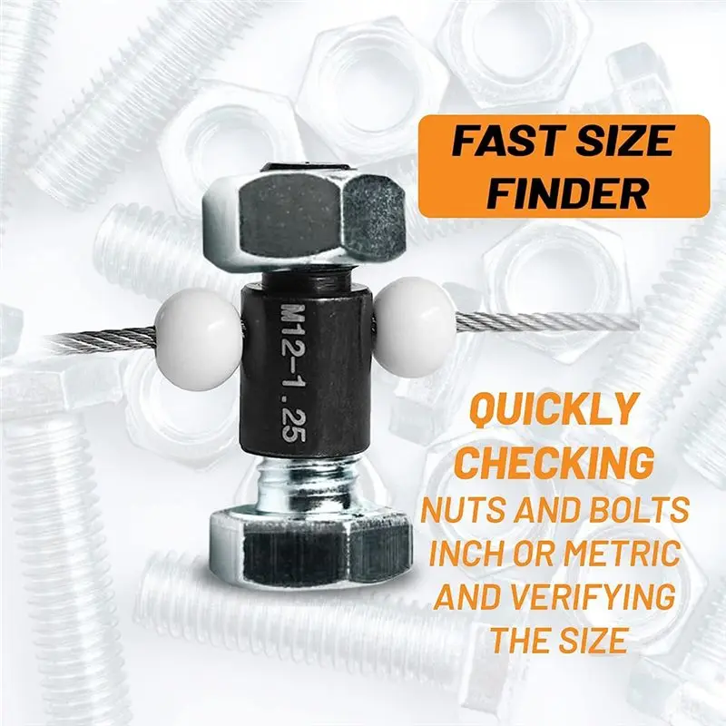 |NEWABAG|44Pcs Nut and Bolt - Standard and Metric - Male Female Gauge - Accurate Measurements