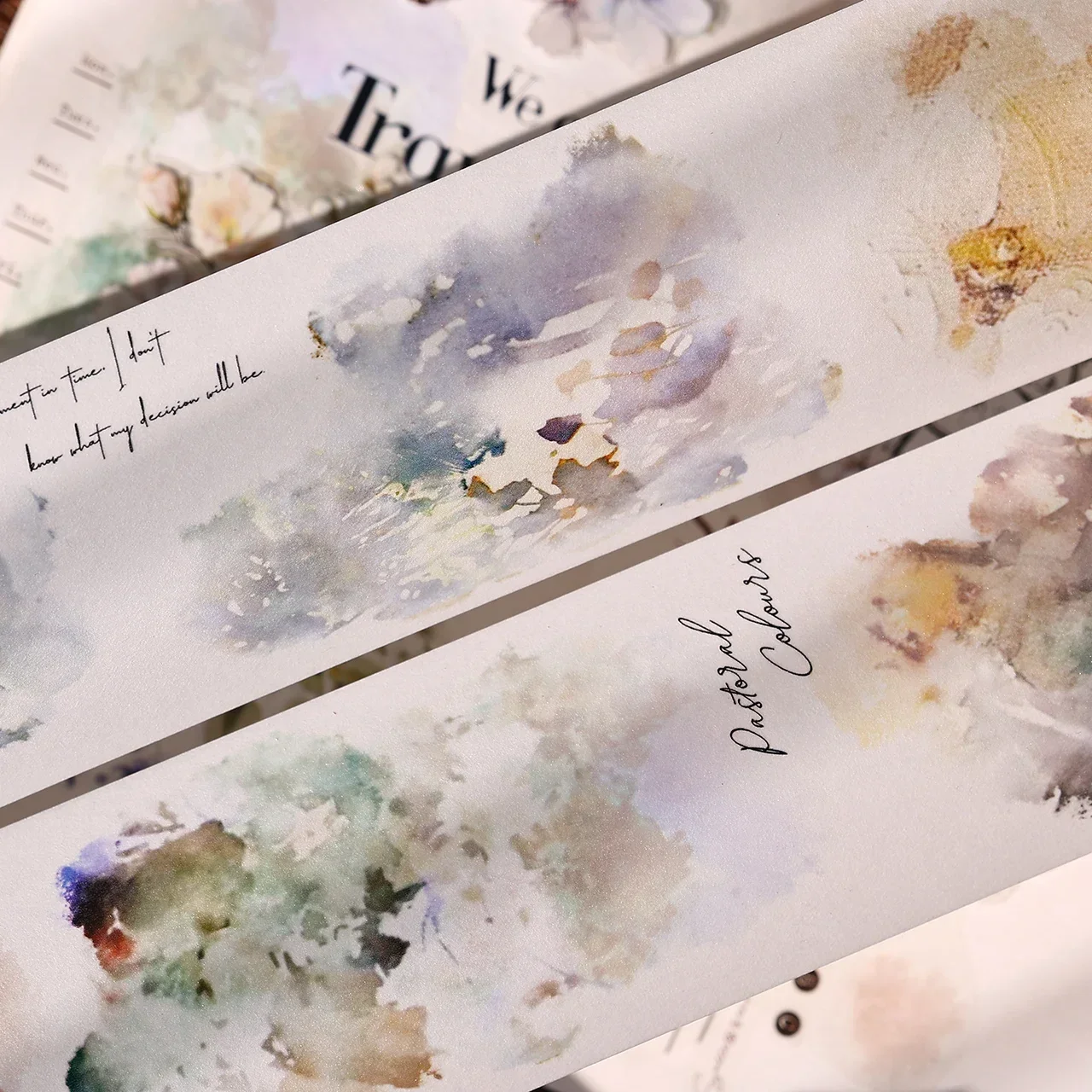 Color Imprint Light Retro Smudge Base Washi PET Journalbook Sticker Card Tape