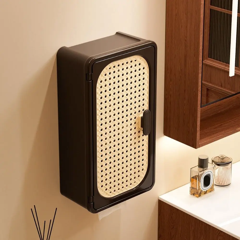 

Настенная коробка для салфеток, большая вместимость с перегородкой, настольная коробка для хранения в ванной комнате, водонепроницаемая бумажная коробка в древнем стиле, контейнер