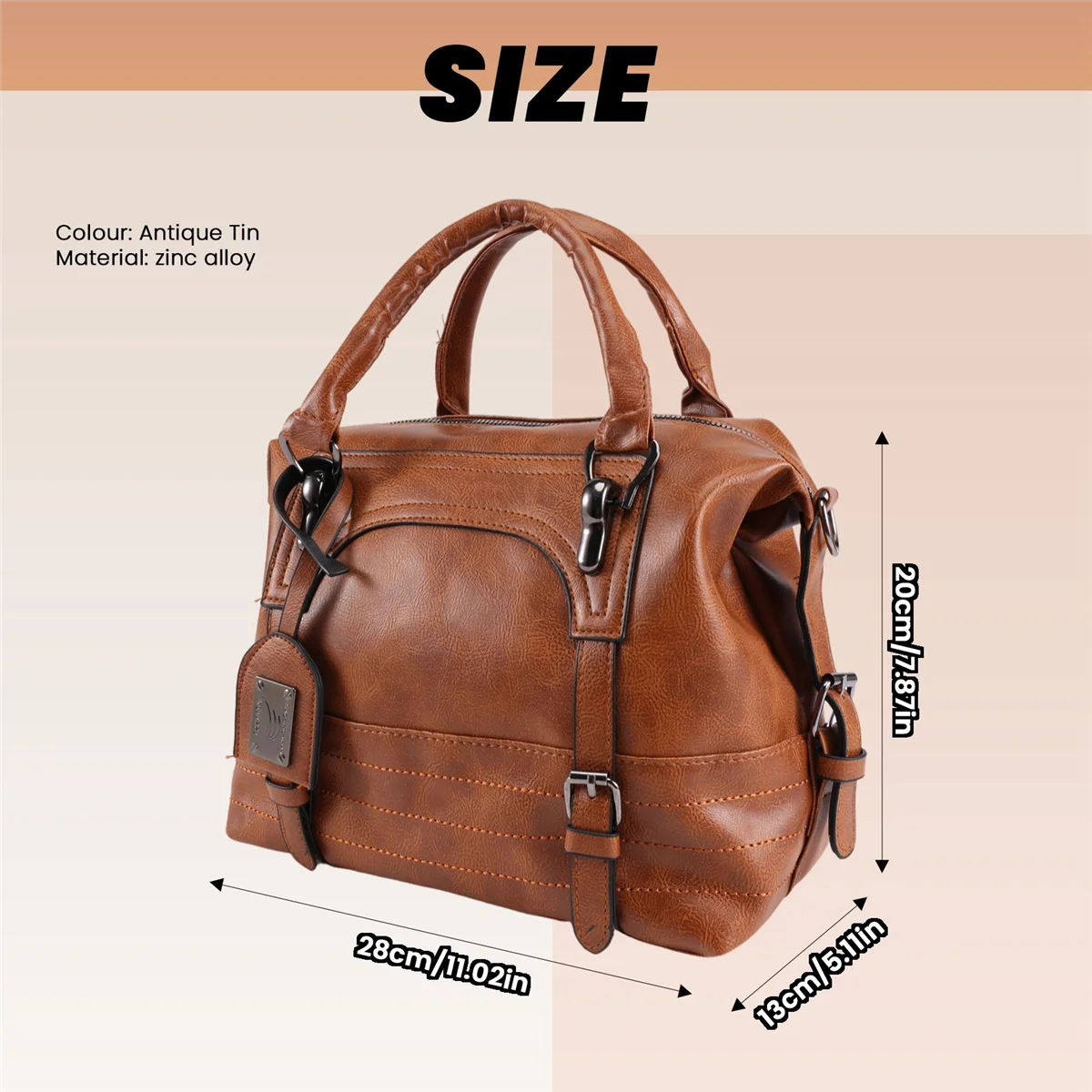 ABQR femmes en cuir mode dames messager sac à main sac à bandoulière fourre-tout sacoche sac à main marron