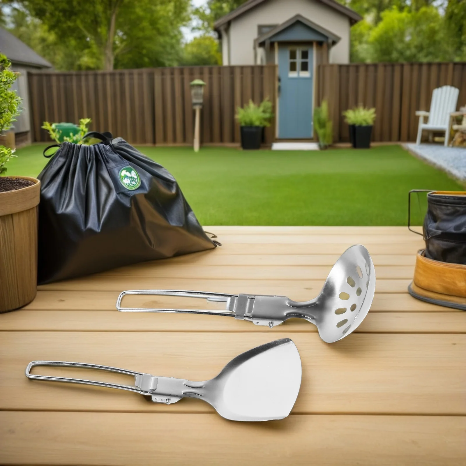 3 قطعة مجموعة أواني التخييم الفولاذ المقاوم للصدأ طوي أدوات الطبخ في الهواء الطلق المحمولة المطبخ والعتاد للسفر التنزه الظهر