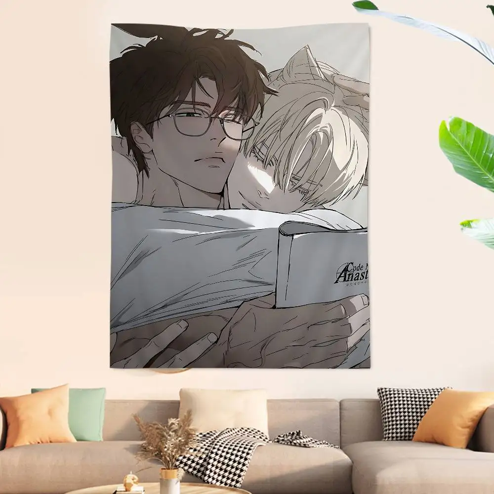 Korean Manhwa BL Anime Anime Tapestry Hanging Tarot Hippie Wall Rugs Dorm Home Decor