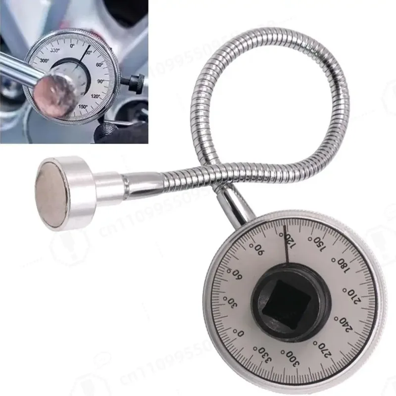 1/2 Inch Drive Torque Angle Gauge Wrench 360 Degree Meter Torsion Rotation Tools Steel Automotive Measurer Tool Stainless H X1Z1