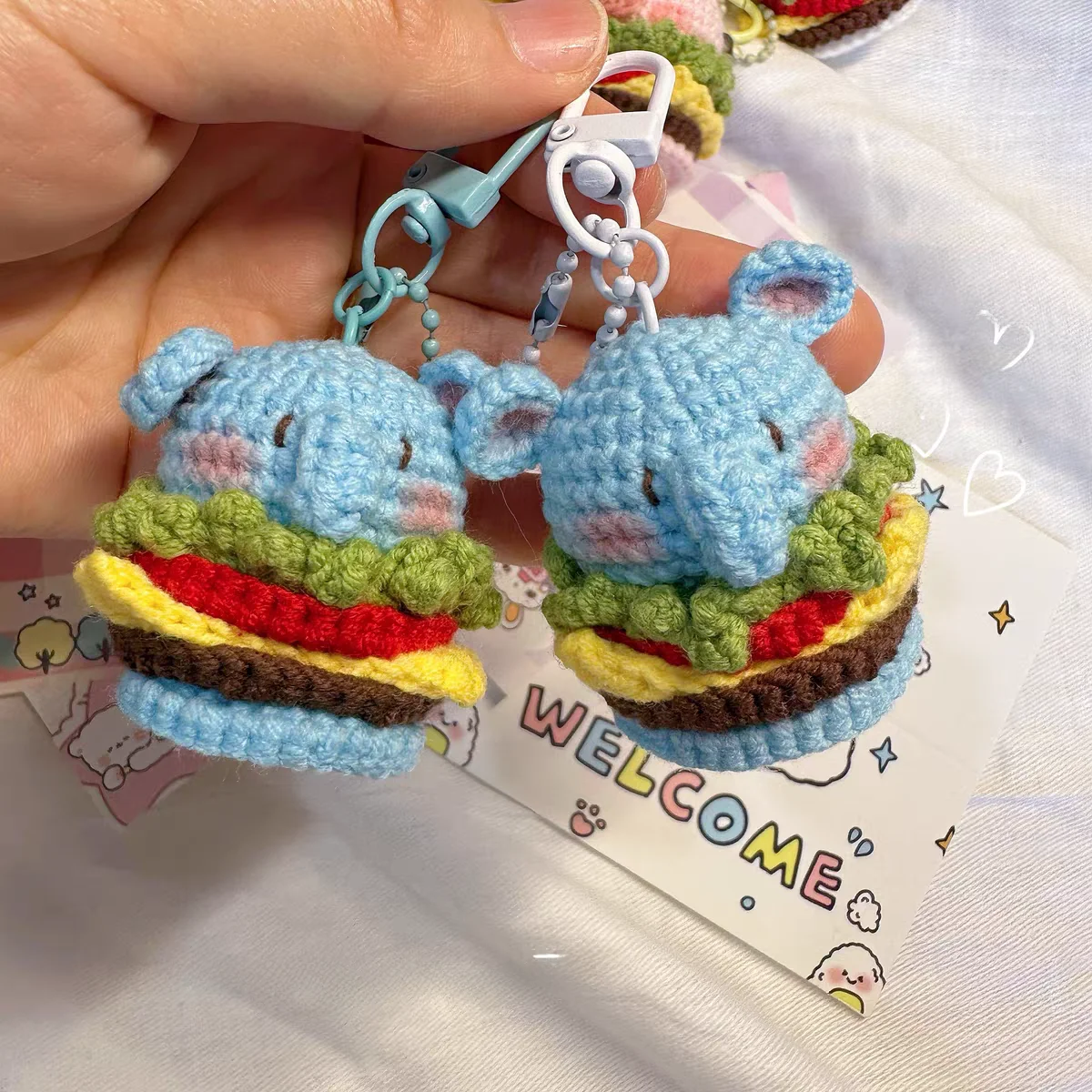 kit-de-materiais-para-chaveiro-de-trico-diy-com-pingente-de-capivara-e-hamburguer-para-casais-e-melhores-amigos-pacote-combinado-de-fio-fino-medio