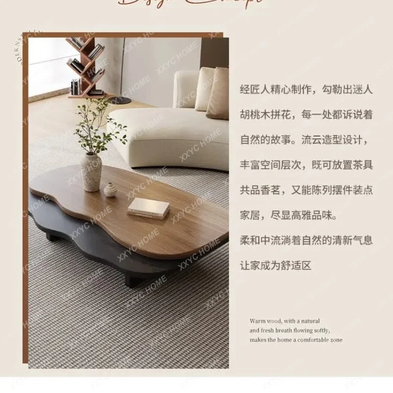 XX Chinese and ancient style coffee table combination living room home special-shaped retro high-end solid wood tea table