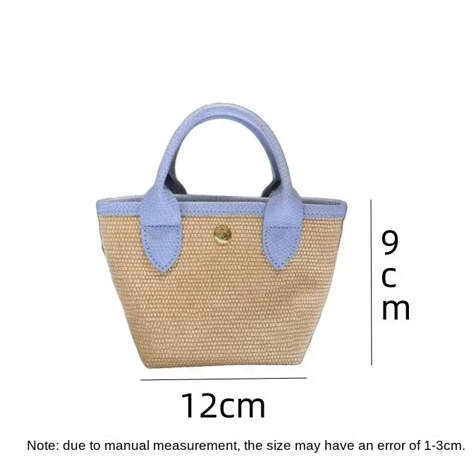 Straw bag Embroidery bag Braided bag Mini shoulder bucket bag Straw dumpling bag Crossbody bag women\'s shoulder bag