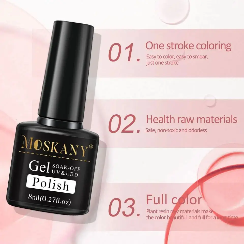 MOSKANY 10pcs Semi-Permanent Nail Polish Gel Macaron Gel Nail Polish Set Nail Salon Art Gel Varnish Kit