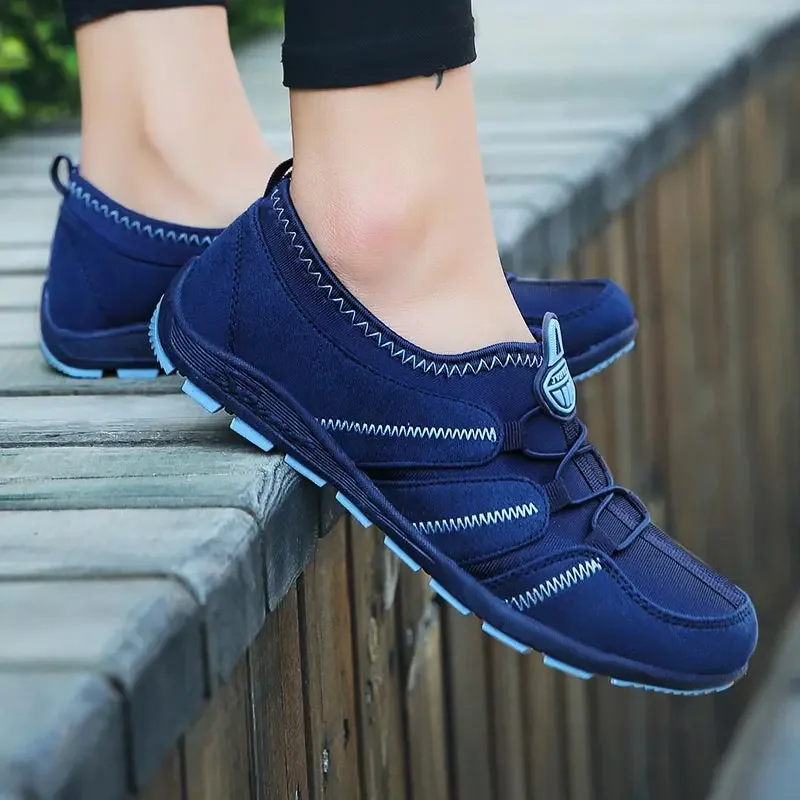 Women Casual Shoes Summer New Breathable Sport Sneakers Fashion Lightweight Ladies Shoes Slip-On Outdoor Anti-Slip Flat Shoes