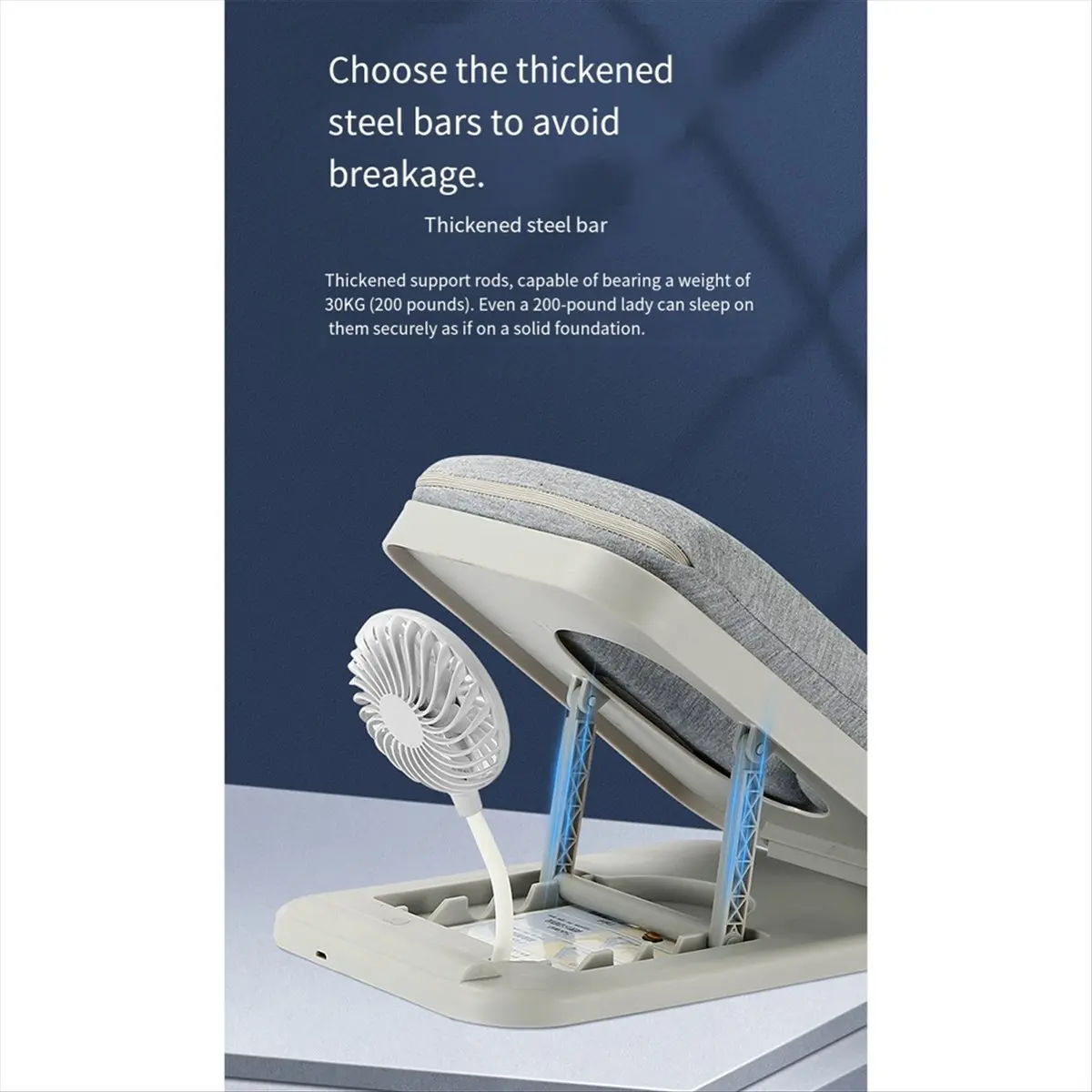 Punctual- New Product with Fan Nap Artifact Student Nap Pillow Lying Down Pillow Foldable Office Adult Nap Pillow