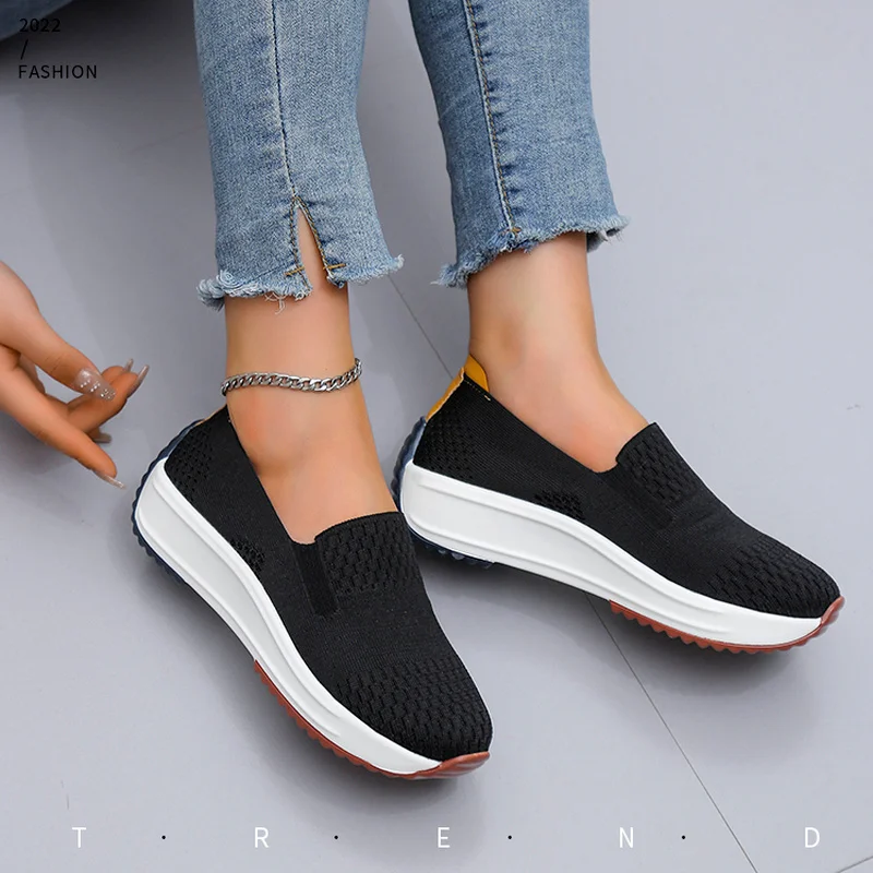 Sneakers traspiranti moda donna Flats Slip on Mesh Shoes donna Light Sneakers autunno mocassini Femme Basket Flats Shoes zapatos