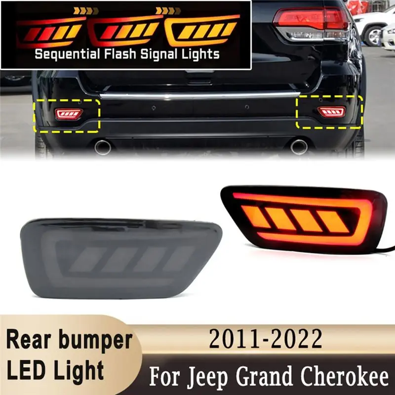 Reliable-LED Tail Light For Jeep Grand Cherokee 2011-2022 Rear Bumper Reflectors Stop Brake Turn Signal Light For Jeep Compass