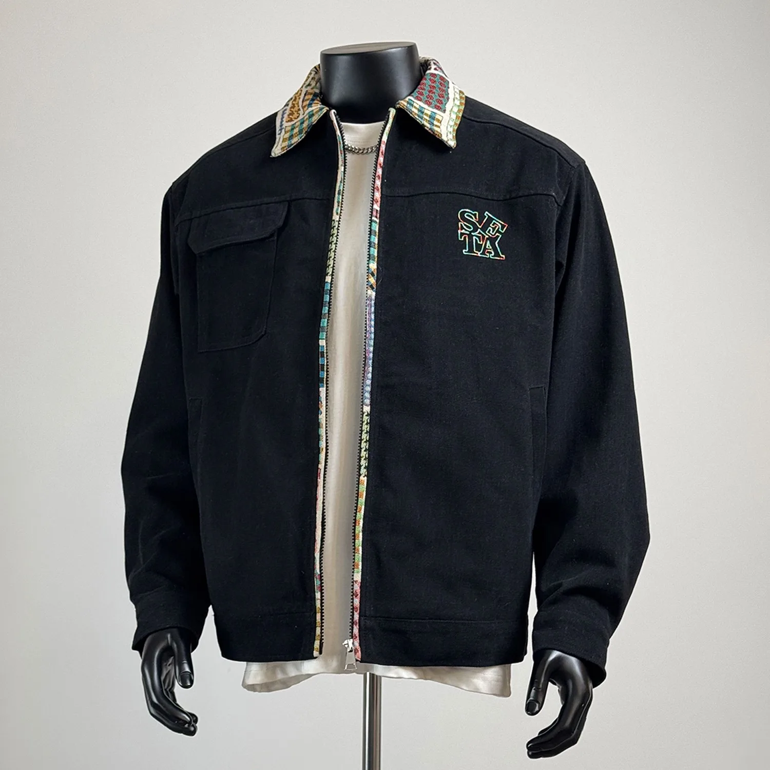 

Модная куртка-бомбер с цветным воротником для мужчин, повседневная, весенне-осенняя, молодежная, свободного кроя, из полиэстера