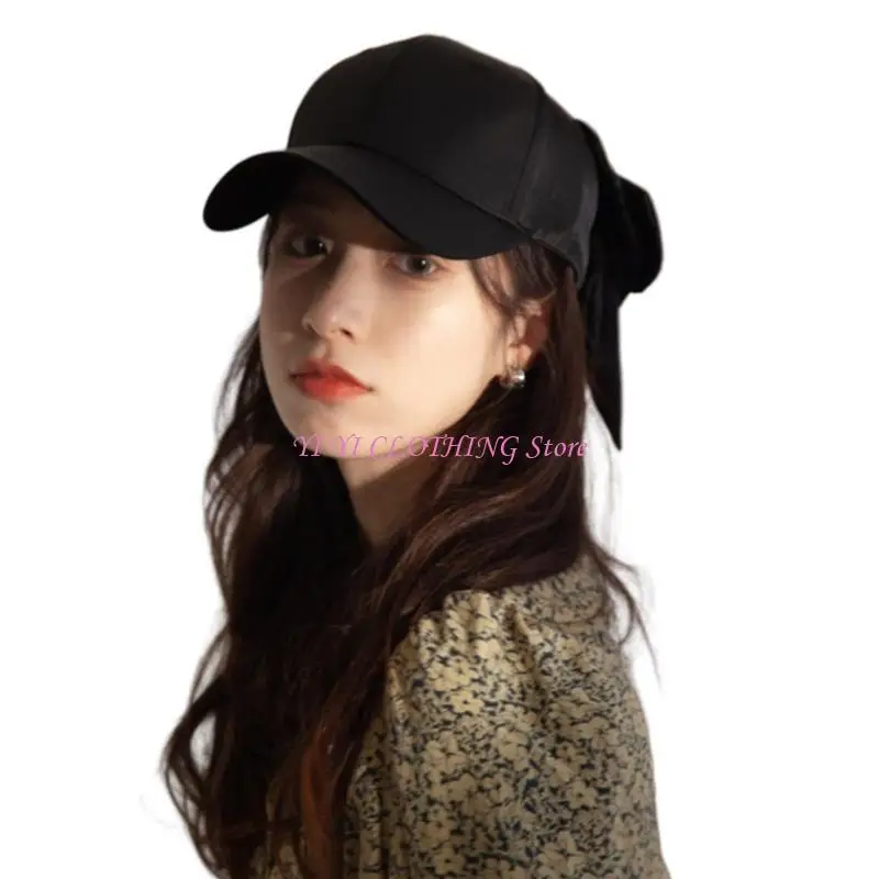 N5KF Outdoor Hat Adult Oversize Bowknot Decals Baseball Caps for Teen Travel Camping