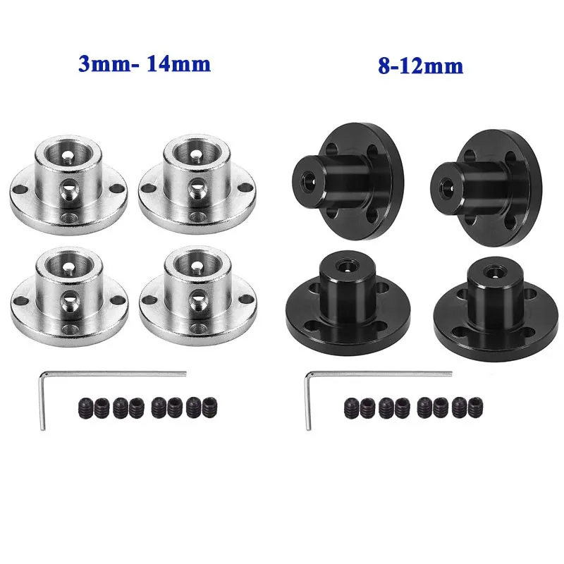 

4pcs Flange Coupling Motor Guide Shaft Coupler Motor Connector Power 3mm- 14mm With Screws Flange Coupling Shaft Axis Fittings
