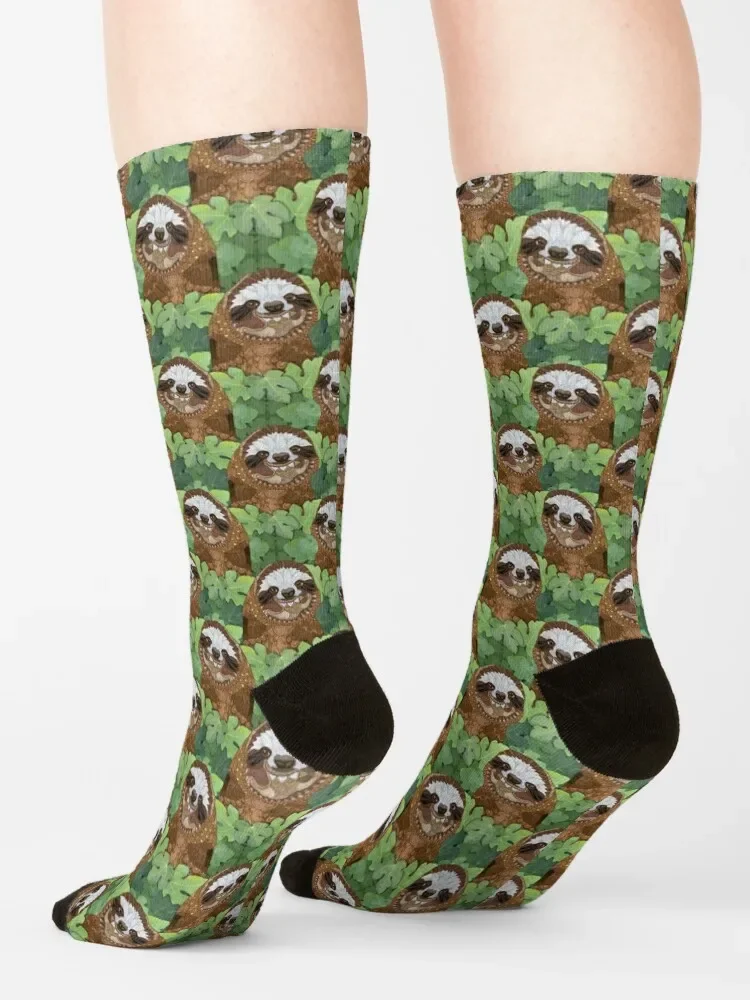 Happy Sloth Socks designer warm winter Socks uomo donna