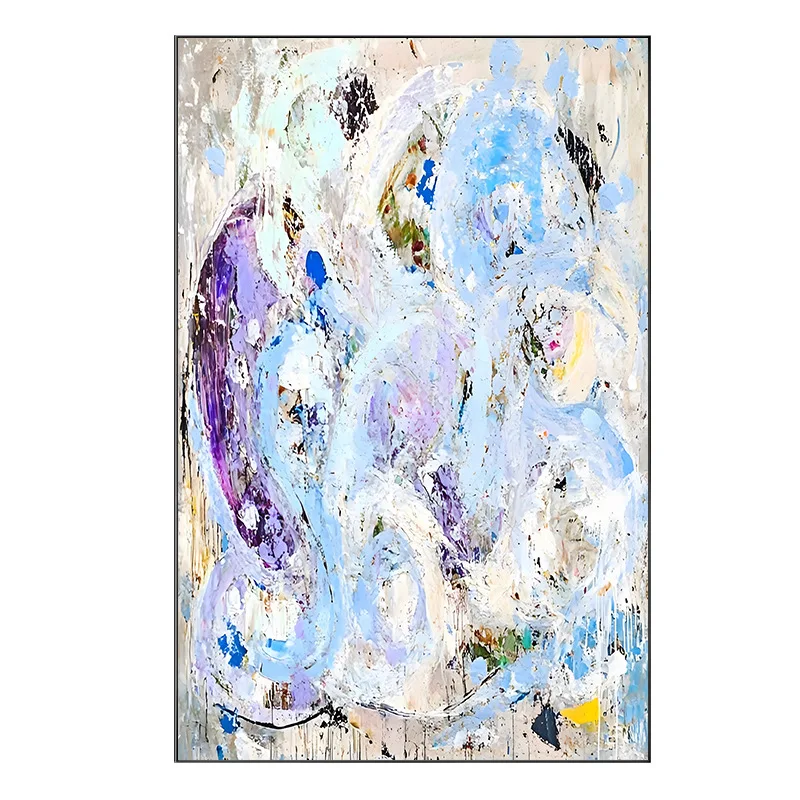 ภาพตกแต่งโรงแรม ภาพนามธรรมระดับไฮเอนด์ สำหรับตกแต่งทางเดินในคลับเฮาส์ ภาพแขวนผนัง ลายเครื่องมือ ชุดสีม่วง