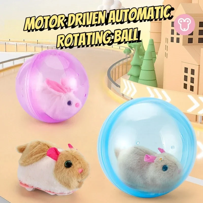 New Electric Rabbit Hamster Rolling Ball Baby Educational Toys Popular Playing Cat Electronic Plush Dog Cat Machine Pet Toys