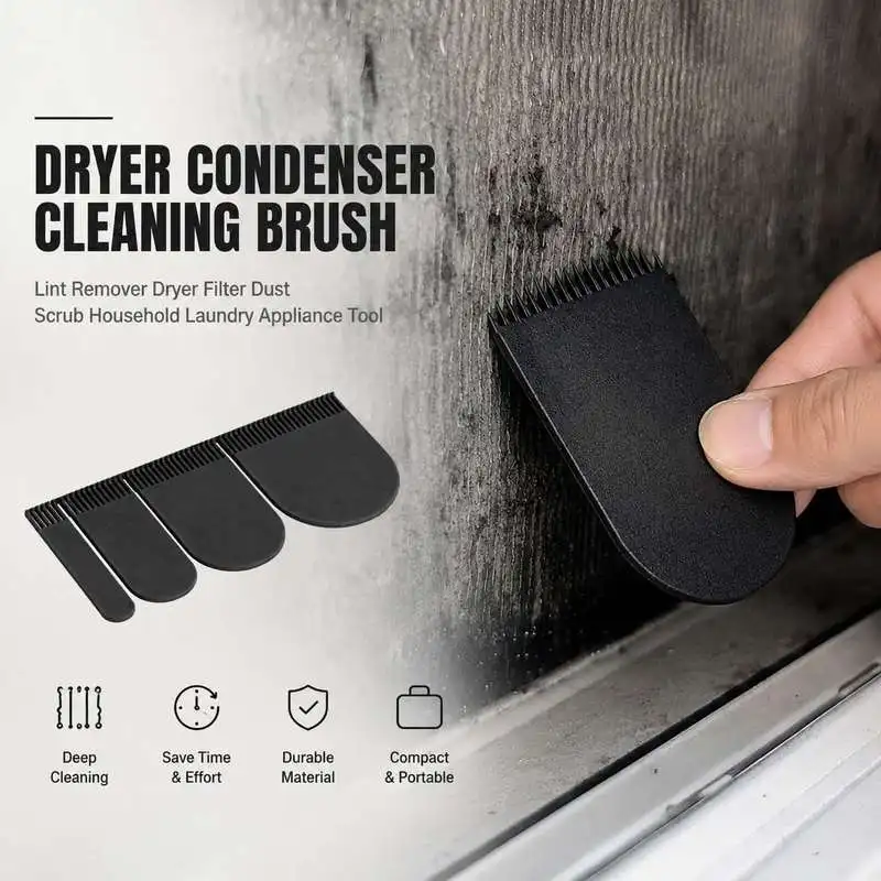 Dryer Condenser Cleaning Brush Lint Remover Dryer Filter Dust Scrub Household Laundry Appliance Tool