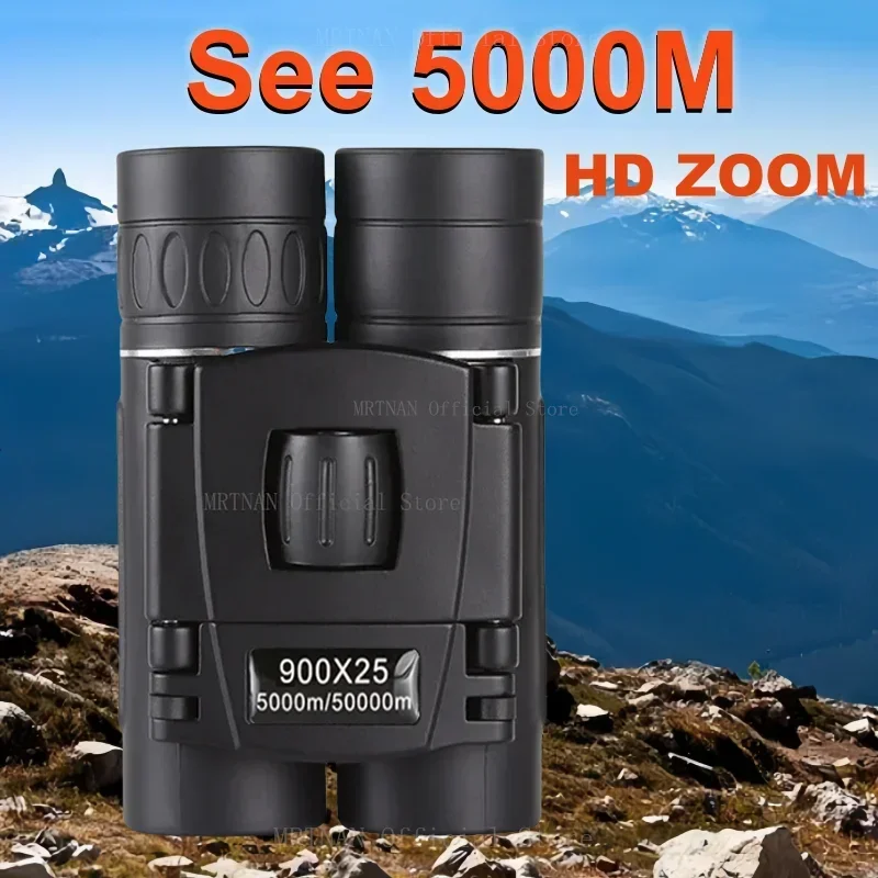 900x25 Powerful Binoculars Long Range BAK4 Telescope HD Portable Folding Low Light Monocular For Outdoor Hunting Camping