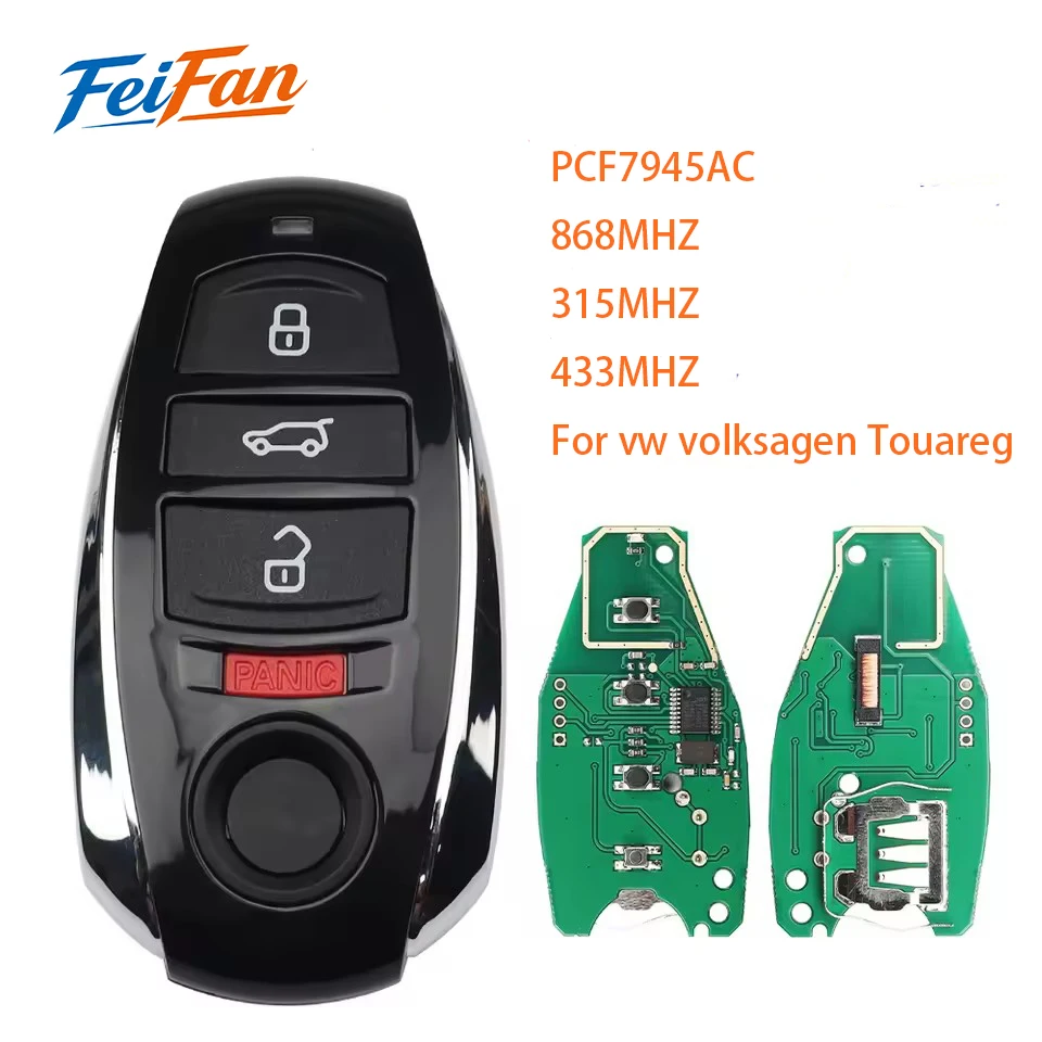 

FeiFan Remote Car Key For VW Volkswagen Touareg 315 Mhz Audi 5 Series Chip 3/4 Button Auto Smart Remote Control Blank Key
